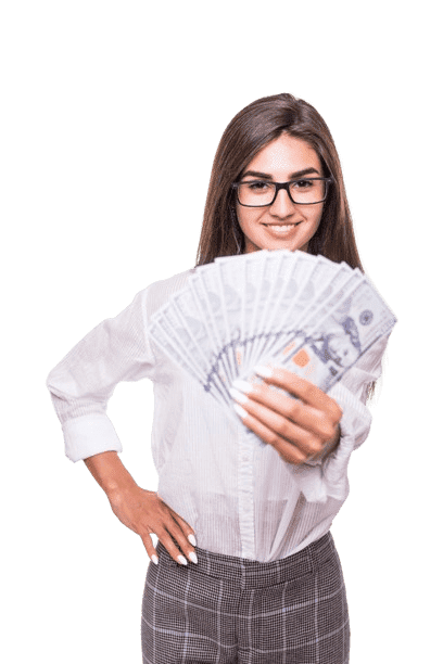 mujer con dinero